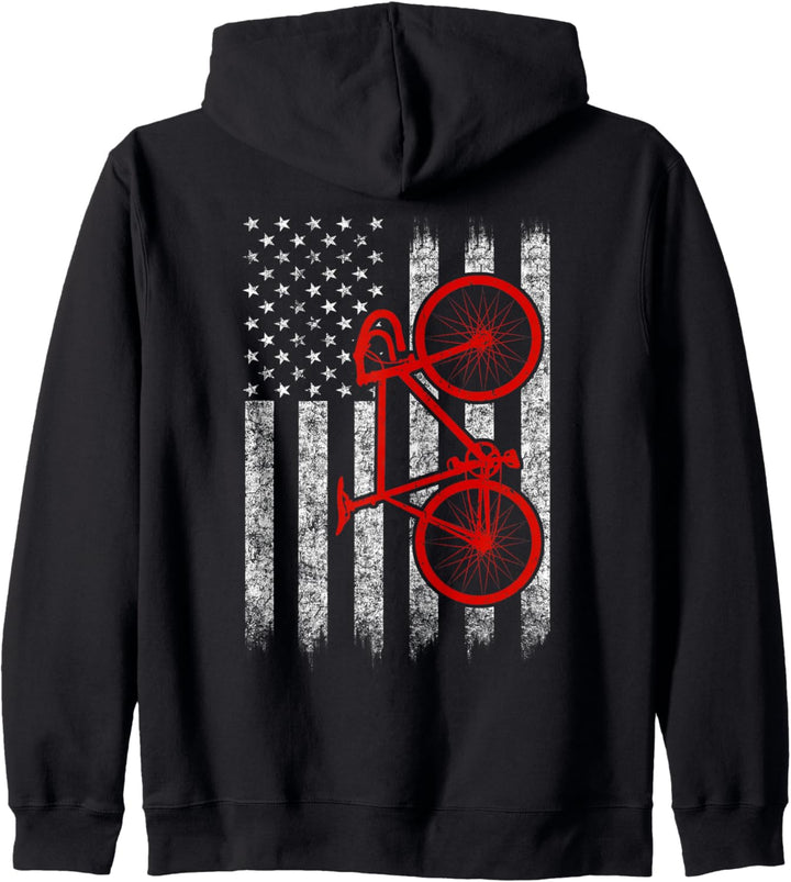 American Flag Silhouette Design Bicycle Kapuzenjacke