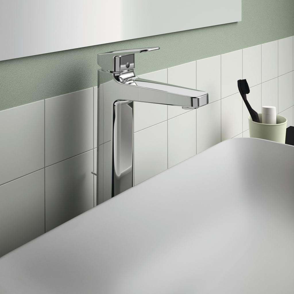 Ideal Standard BD238AA Ceraplan Waschtischarmatur mit Zugknopf-Ablaufgarnitur Auslaufhöhe 247mm mit