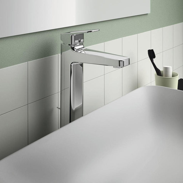 Ideal Standard BD238AA Ceraplan Waschtischarmatur mit Zugknopf-Ablaufgarnitur Auslaufhöhe 247mm mit