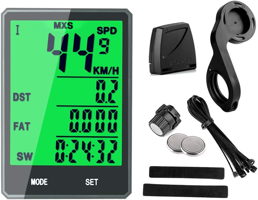 Fahrradcomputer Kabellos Multi Funktionen Bike Kilometerzähler Wasserdicht Grosse LCD-Hintergrundbel
