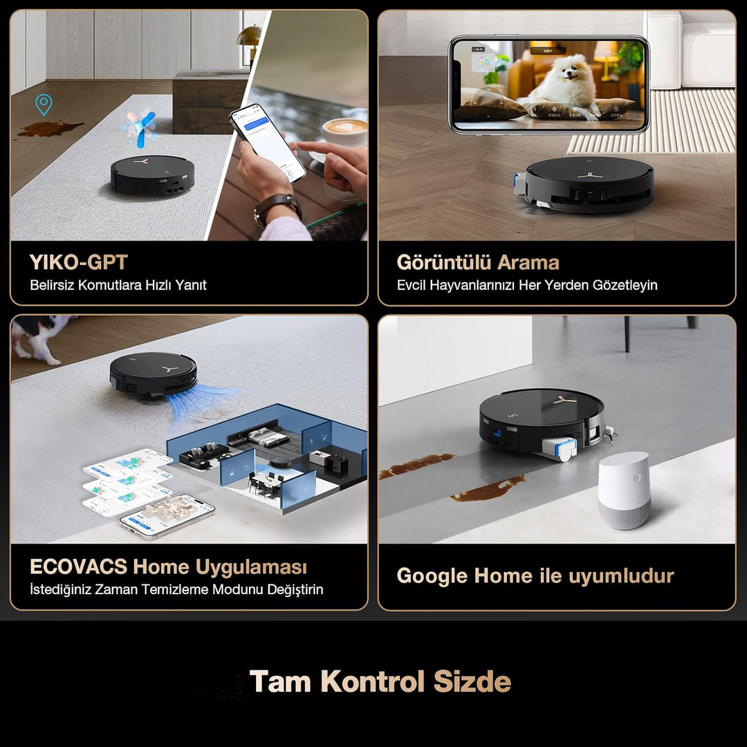 ECOVACS DEEBOT X8 PRO Omni Saugroboter mit Wischfunktion, OZMO Roller mit kontinuierliches Wischen &