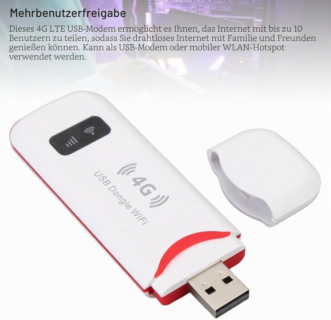4G-USB-Modem-Dongle, Tragbarer Reise-4G-Router 150 Mbit/s mit SIM-Kartensteckplatz für Europa, Asien