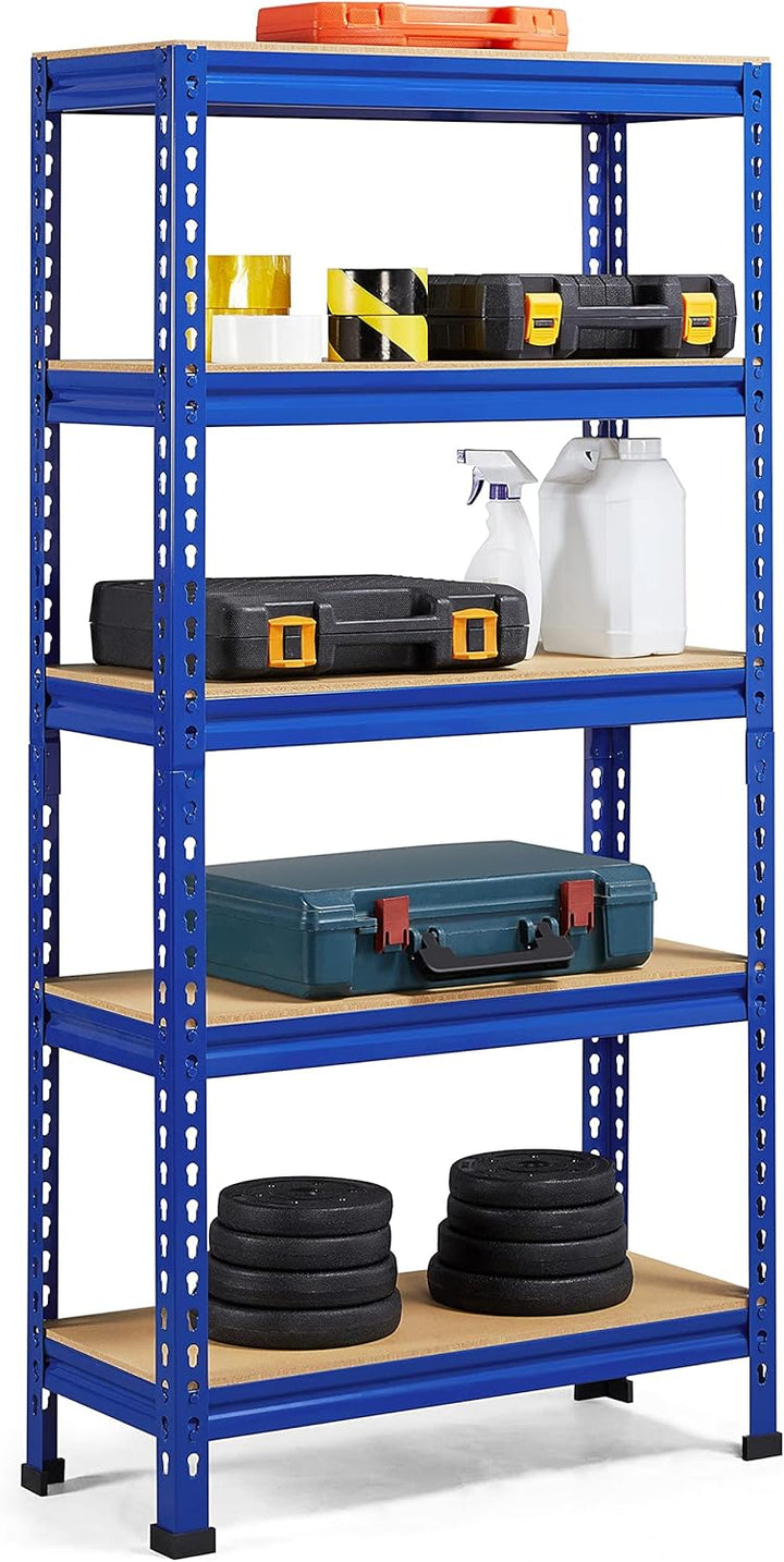 Yaheetech 5 Böden Eckregale, Lagerregale Metall, Schwerlastregale 750 KG belastbar, Kellerregal, Ste