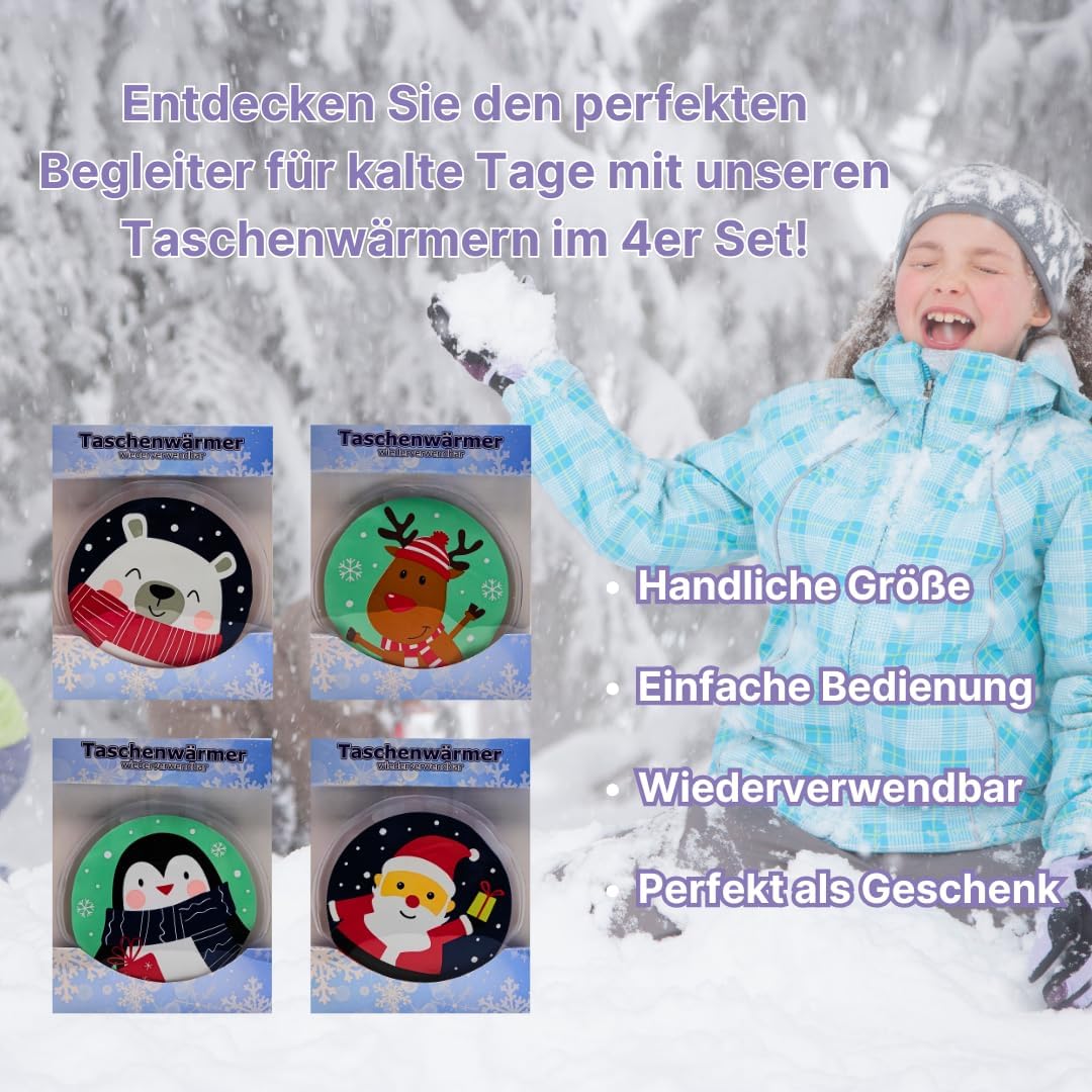 Taschenwärmer wiederverwendbar, Handwärmer, Wärmekissen, Wärmepads, Fingerwärmer für Kinder und Erwa