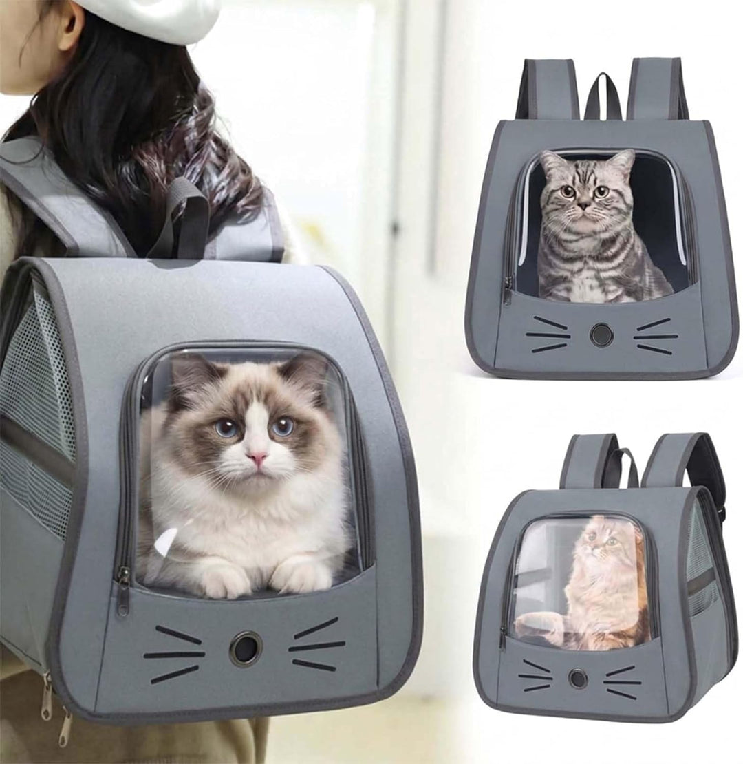Tragbare und Faltbare Katzentasche,Atmungsaktive und Faltbare Haustier Rucksack,Katzenrucksack mit N