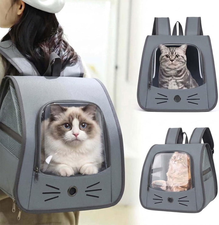 Tragbare und Faltbare Katzentasche,Atmungsaktive und Faltbare Haustier Rucksack,Katzenrucksack mit N