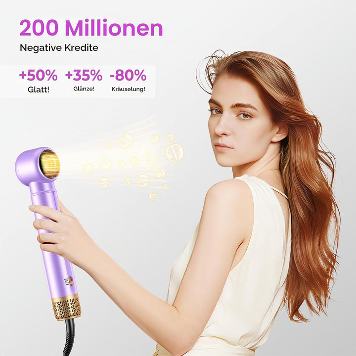 Neue Airstyler 5 in 1 Föhnbürste Set, Ionen Hairstyler mit 30mm Warmluft-Lockenstab | 1000W Haartroc