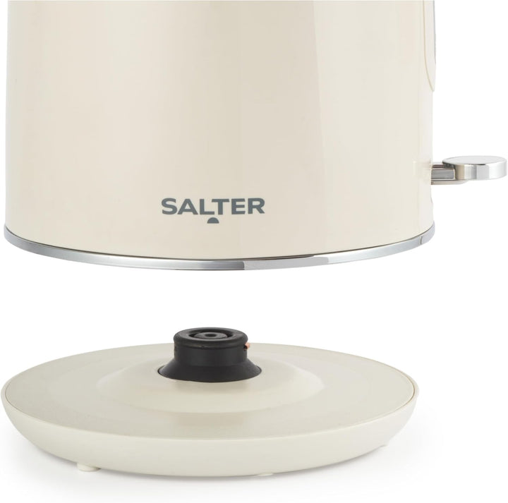 Salter Retro Cream 1,7L Wasserkocher - 2.2 Kw Kannen-Wasserkocher, 360° Sockel, Abnehmbarer Kalkfilt