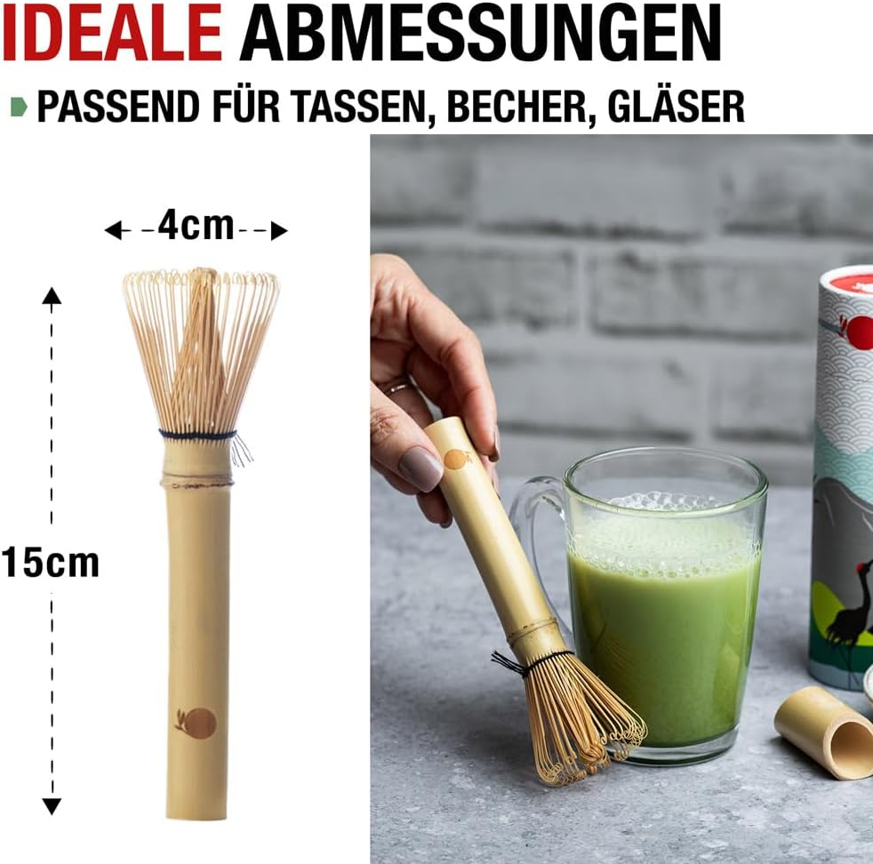 ORIGEENS MATCHA BESEN AUS BAMBUS MIT LANGEM GRIFF - Kleiner traditioneller Chasen Bambusbesen für di