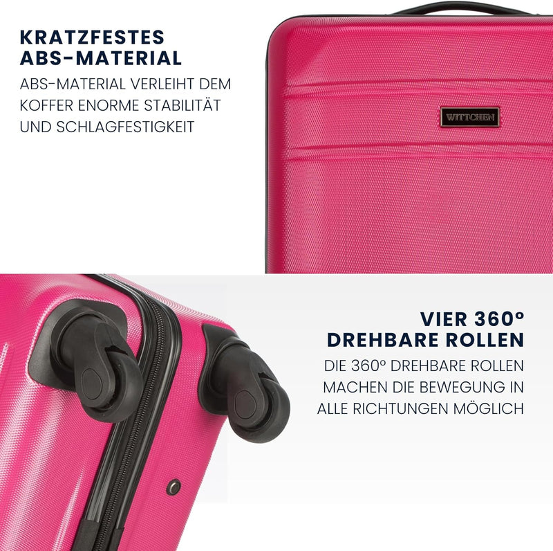 WITTCHEN Grosser Koffer Trolley Koffer Reisekoffer aus ABS Hartschalen Trolley 4 Rollen Kombinations