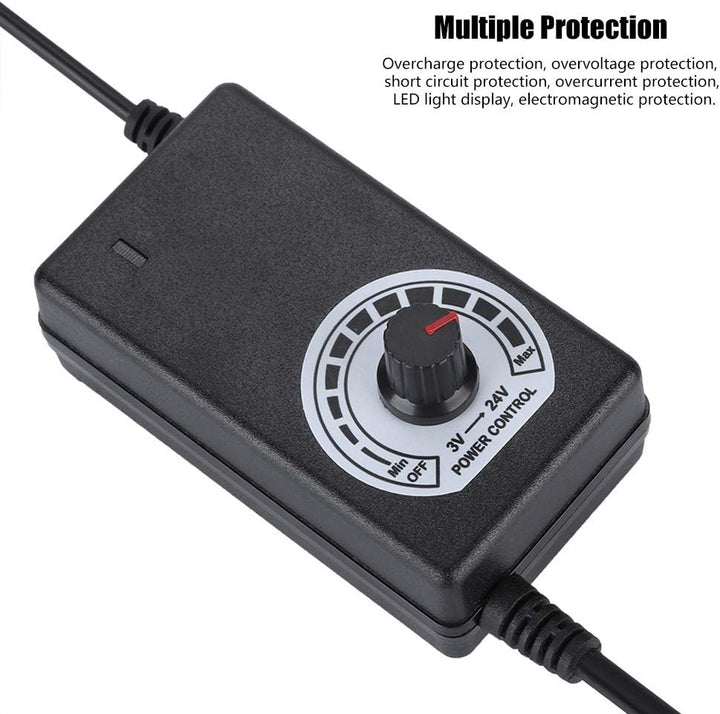 Eboxer 24W 3-24V Netzteil-Ladeadapter mit LED-Anzeigespannungsregelung für elektrischen Lüfter, Bohr