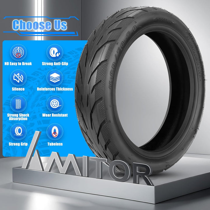 60/70-7.0 Reifen Tubeless für Xiaomi 4 Pro (1. Gen) E-Scooter, Verschleissfest &amp; Gewichtsreduzierung