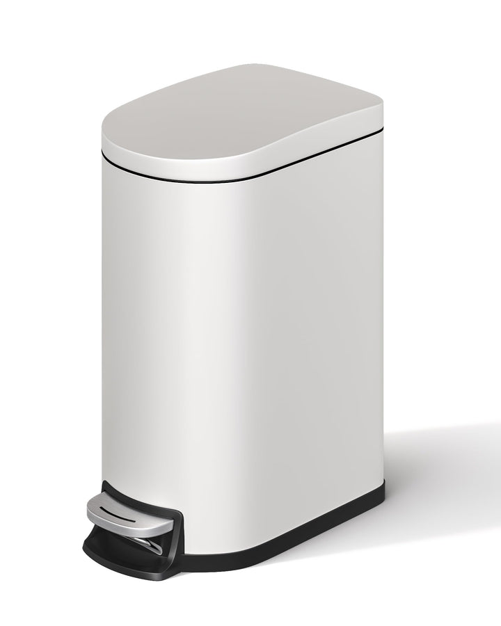 GarveeHome 10-Liter Edelstahl-Badezimmer-Mülleimer mit Edelstahl-Deckel, Fusspedal,wasserdicht, klei