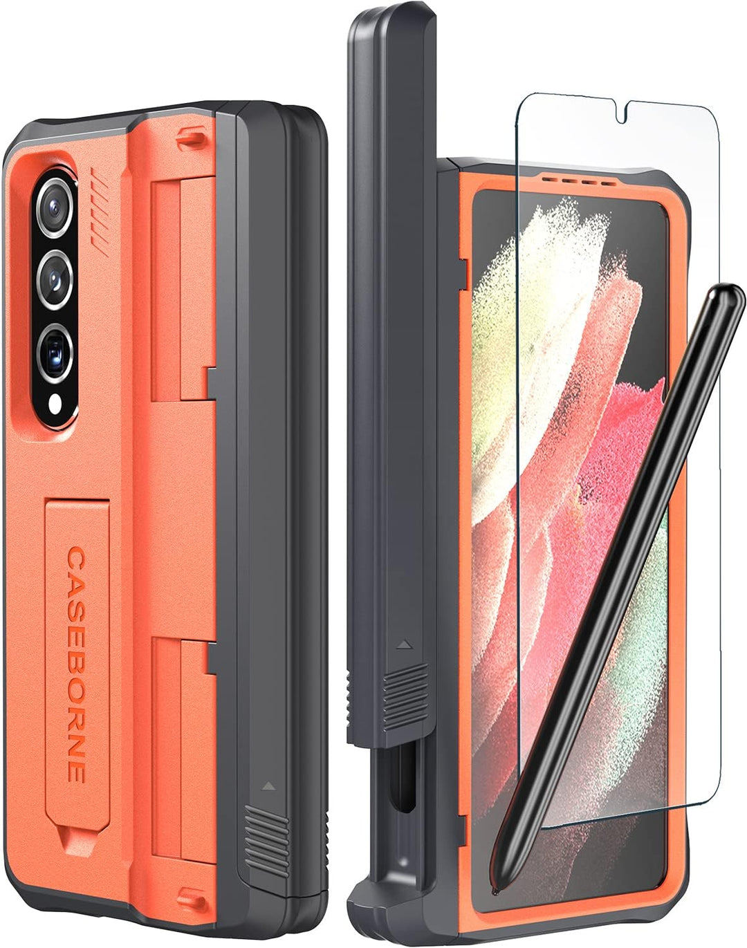CaseBorne V Kompatibel mit Samsung Galaxy Z Fold 4 Case - Vollschutzhülle mit Semi-Auto Scharnier-Co