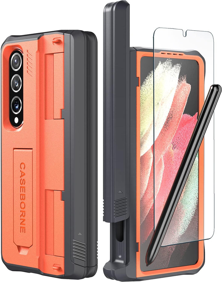 CaseBorne V Kompatibel mit Samsung Galaxy Z Fold 4 Case - Vollschutzhülle mit Semi-Auto Scharnier-Co
