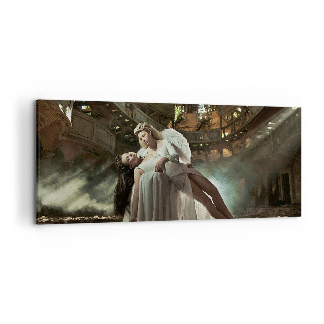 Wandbilder Dekoration Wohnzimmer Engel Frau Theater Oper Panorama Bilder auf Leinwand 120x50cm Leinw