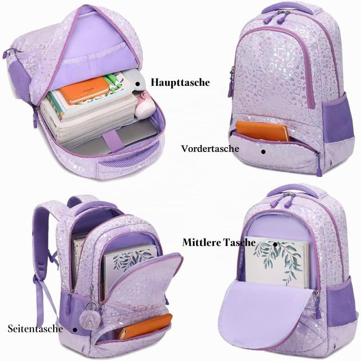 Kimwadalh Schulrucksack Mädchen Plüsch Rucksack Lieblich Kinderrucksack Schulranzen für Mädchen Leic
