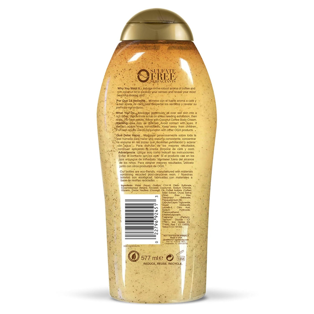 Ogx Coconut Coffee Body Wash - 19.5oz, 19.5 Oz Peeling, Peeling