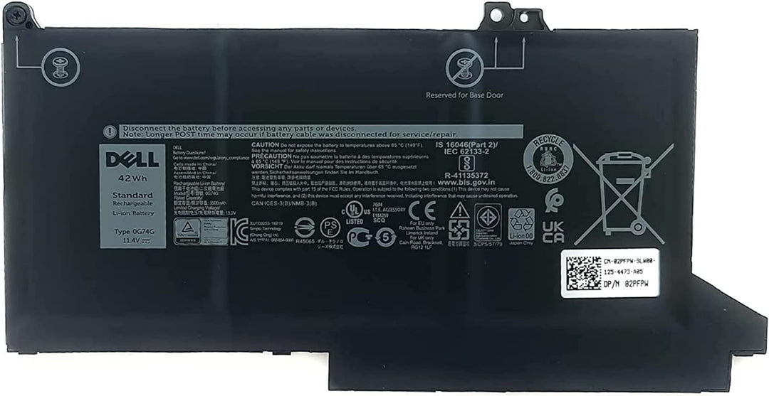 Dell Batterie Akku 42Wh 3-Zellen 3500mAh 11.4V Latitude 5300 5310 7300 7400 0G74G 2PFPW 3KF82 8JYHH