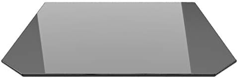 Sechseck 120x130cm Glas schwarz - Funkenschutzplatte Kaminbodenplatte Glasplatte f. Kaminofen (Schwa