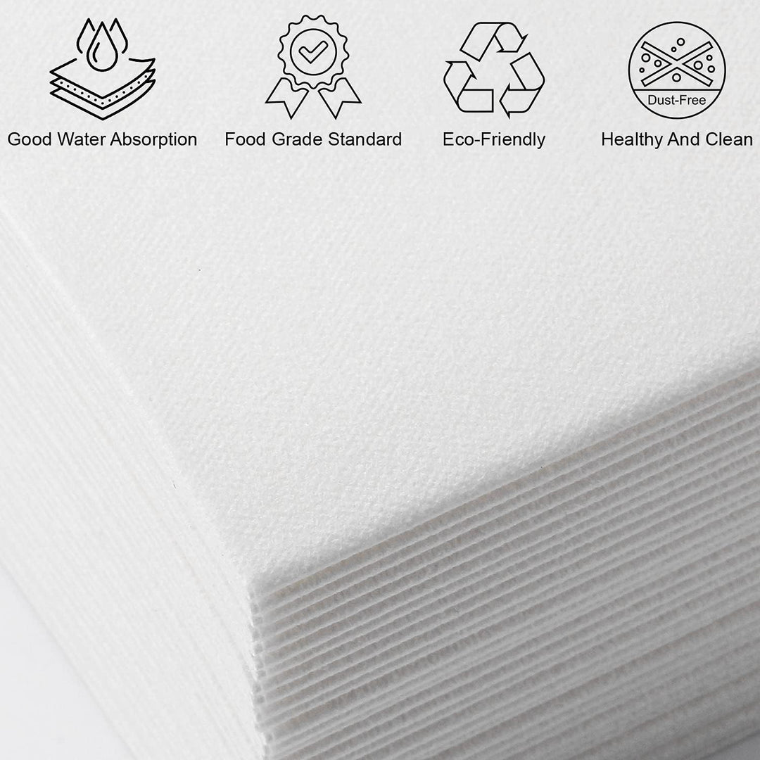 MORGIANA 200 Pack Einweghandtücher, Gästehandtücher aus Leinen, Servietten aus Stoffpapier, Papierha