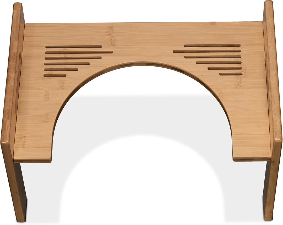 Relaxdays Toilettenhocker, Stuhlgang Unterstützung, WC Hocker für Erwachsene, Bambus, HxBxT 28,5 x 4