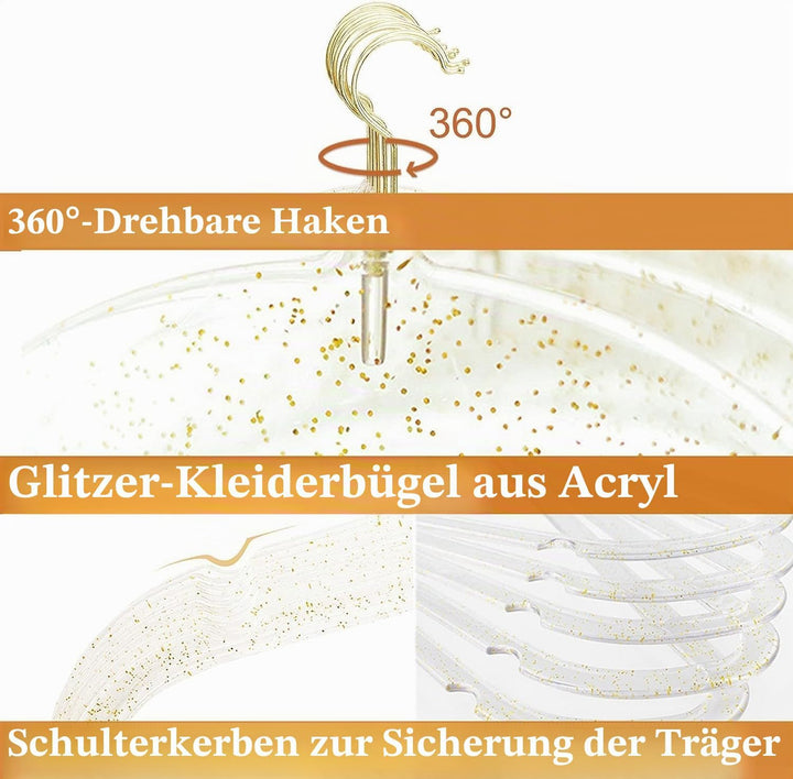 Kleiderbügel Kunststoff 20 Stück, Bügel Platzsparend, Rutschfest 0,4cm Dick, 41cm Breit, Hemdenbügel