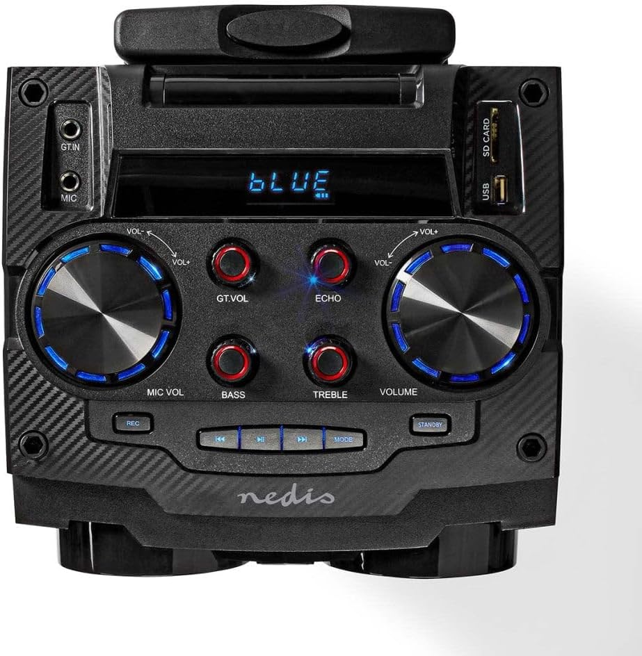 Nedis Bluetooth®-Party-Lautsprecher | max. Batteriespielzeit: 6.5 Std | 120 W | Tragegriff | Partyli