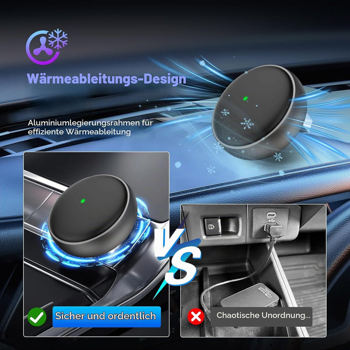 2026 Wireless Carplay &amp; Android Auto Adapter 2-in-1, 2.4+5.0 GHz WiFi Android Auto Adapter, Plug and