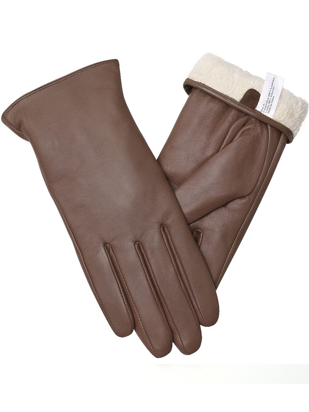 vislivin Vollhand Touchscreen-Handschuhe für Damen Leder Handschuhe Warmer Winter SMS Autofahren Han