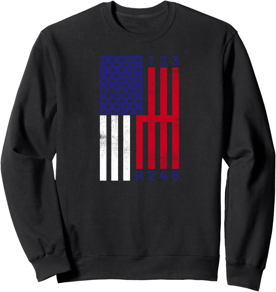 USA Flagge Gangschaltung Mechanikerin Zylinder Mechaniker Sweatshirt