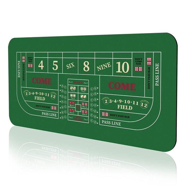 YUZPKRSI 177,8 x 88,9 cm tragbare, professionelle Casino-Craps-Tisch-Layout-Matte mit Tragetasche, r