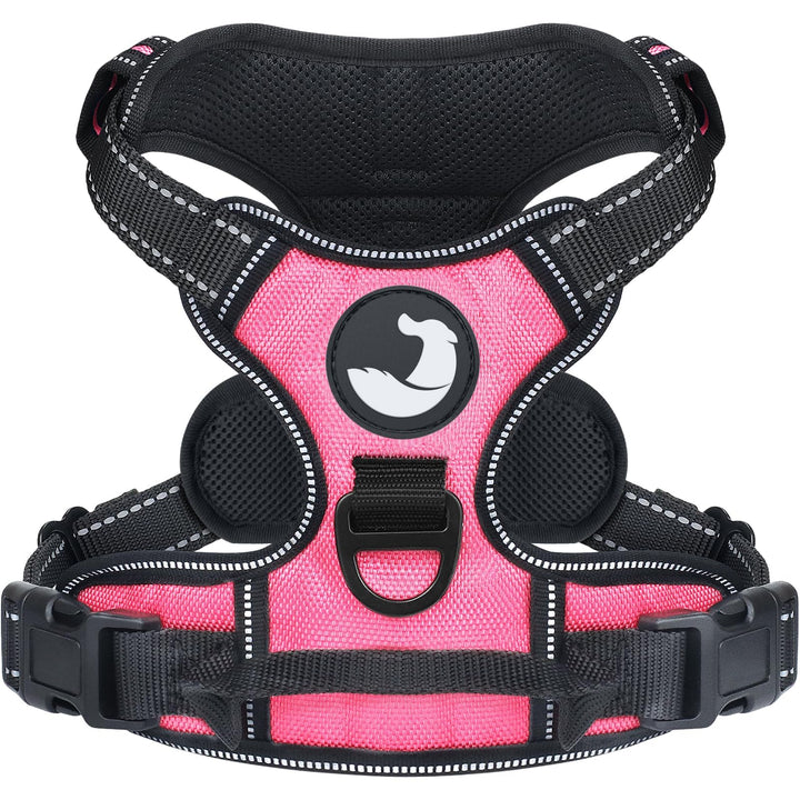 Joytale Anti-Zug Hundegeschirr für grosse Hunde, Pink, L | Perfekter Sitz, gepolstert &amp; reflektieren