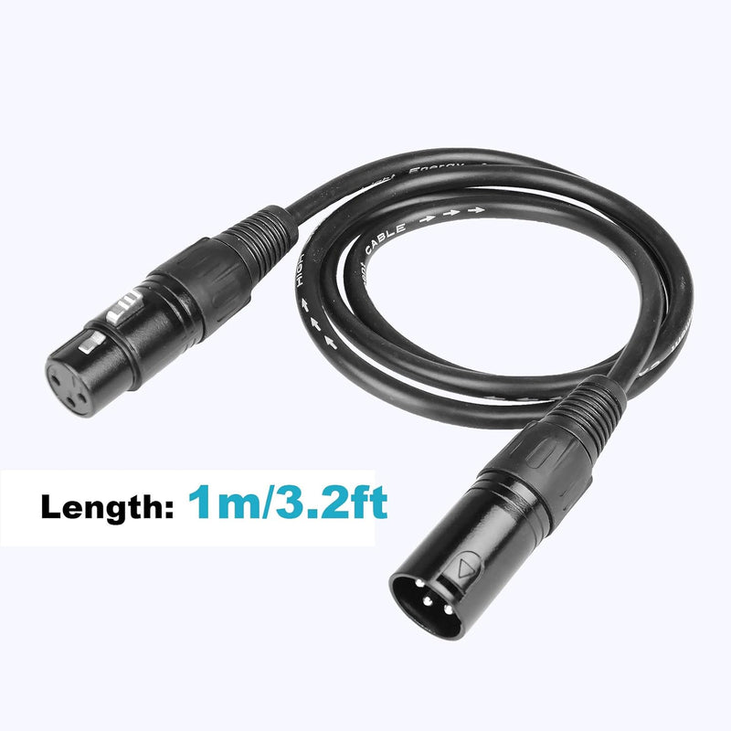 TSSS 10 Stück 1 Meter 3 Pin Stecker XLR Buchse Zwischenstecker Kabel DMX Signal Draht für Bühnenbele