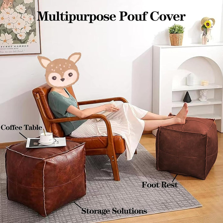 Louis Donné Ungefüllt Fusshocker PU-Kunstleder Fuẞstütze Langlebig Quadrat Sitzpuff Pouf Hocker Ohne