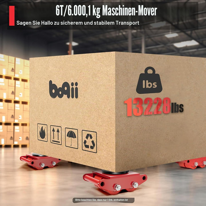 6 * Panzerrollen Roller Transportfahrwerk, Maschinentransport Industrieroller mit 4 PU-Richtungsräde
