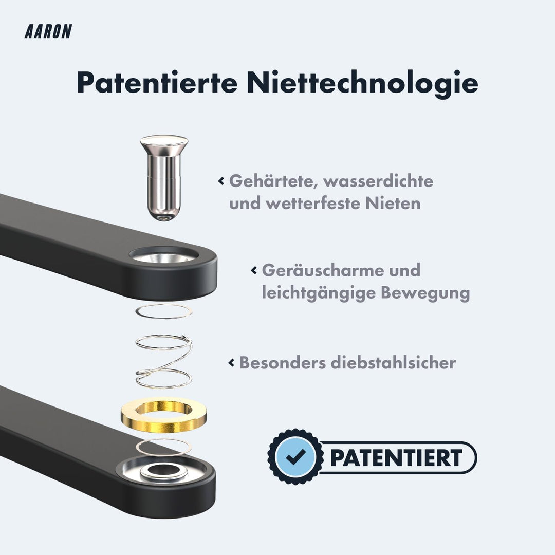AARON Premium Fahrradschloss - sicheres Faltschloss Stufe 18, patentiertes Hochsicherheitsschloss mi