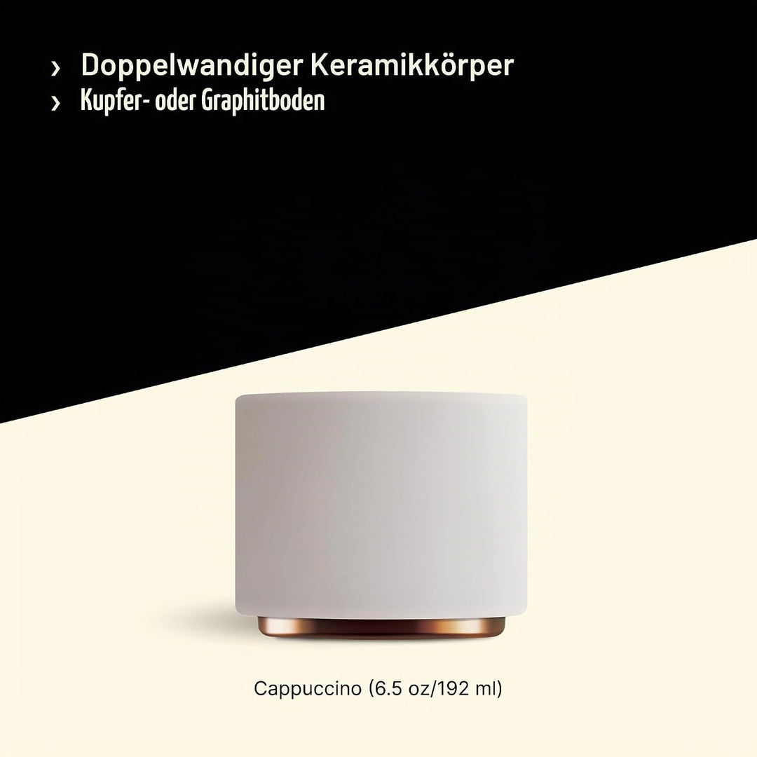 Fellow Doppelwandige Milchkunst-Keramikbecher Cappuccino (6,5 Unzen) Mattes Weiss 1 Unité (Lot de 1)