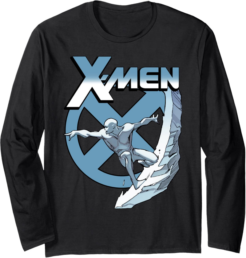 Marvel X-Men Iceman Blue X Epic Cold Slide Langarmshirt