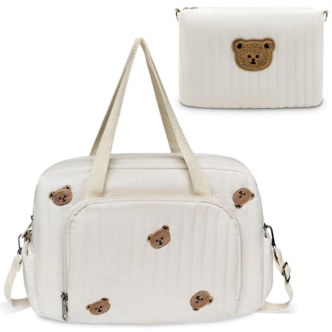 Wickeltasche für Babys, mittelgross, verstellbarer Riemen, Baumwollbär, multifunktionale Kuriertasch
