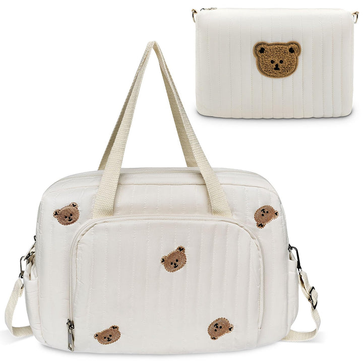 Wickeltasche für Babys, mittelgross, verstellbarer Riemen, Baumwollbär, multifunktionale Kuriertasch