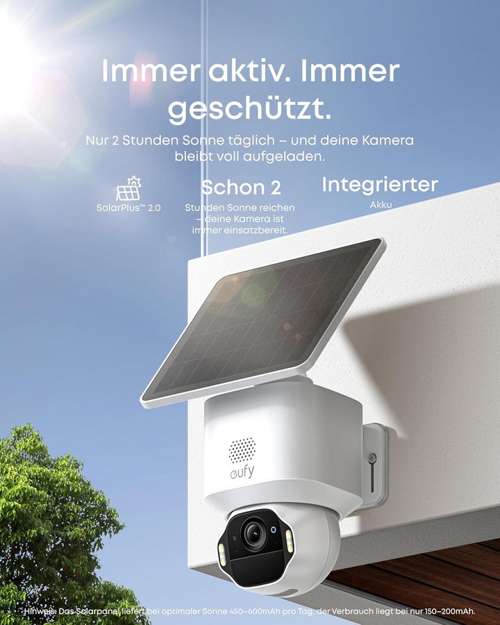 eufy SoloCam E42 (2-Cam Kit), 4K Überwachungskamera für aussen, HomeBase S380, Solar, KI-Bewegungstr