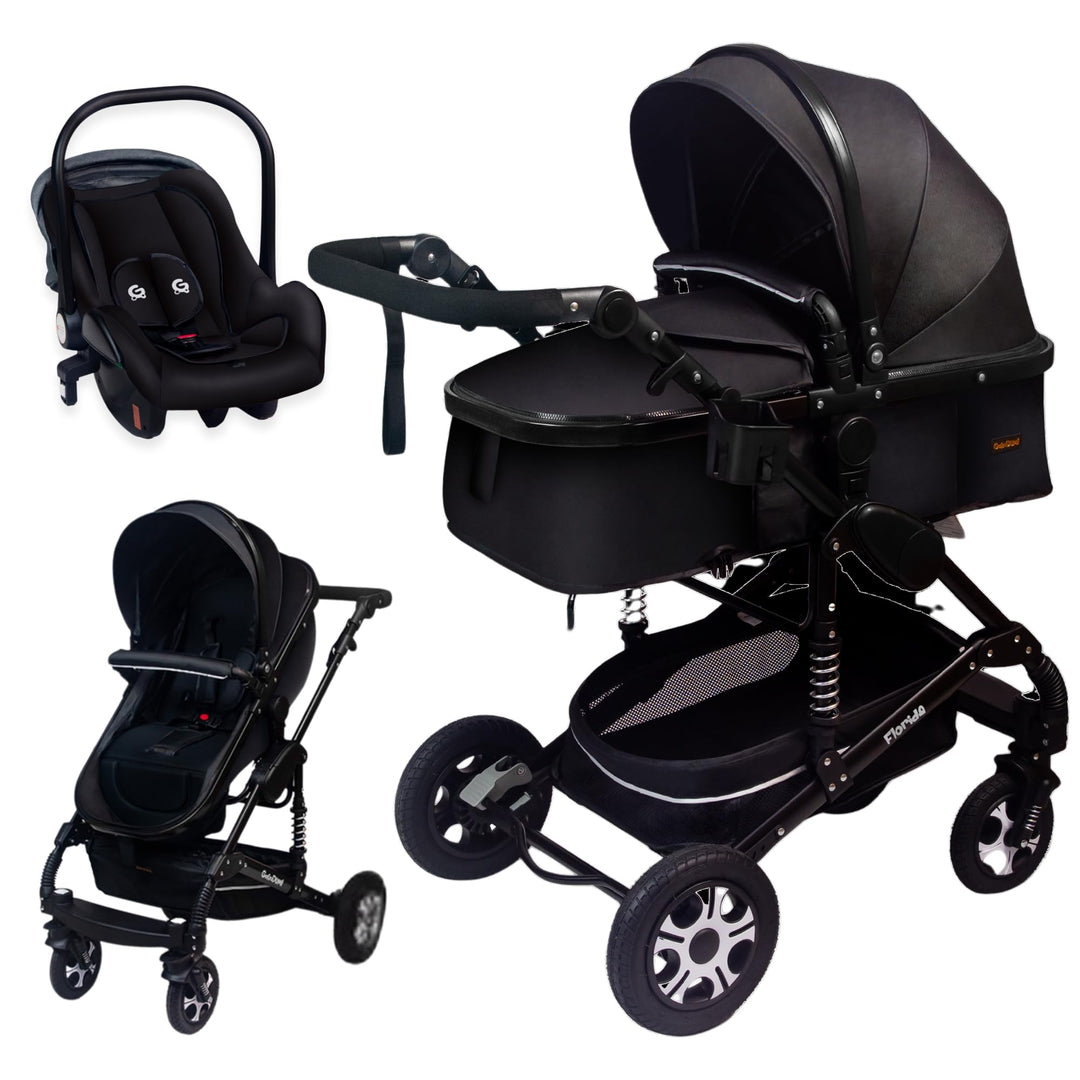 GaGaDumi Florida Kinderwagen 3 in 1 Komplettset mit Autositz - Baby Stroller TÜV - Kombikinderwagen