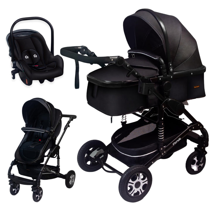 GaGaDumi Florida Kinderwagen 3 in 1 Komplettset mit Autositz - Baby Stroller TÜV - Kombikinderwagen
