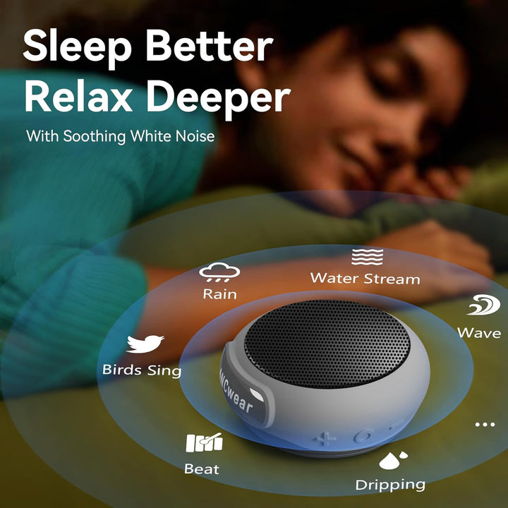 ANCwear Bluetooth 5.3 Lautsprecher Mini zum Anklemmen, Tragen und Aufhängen, IPX6 Spritzwasserschutz