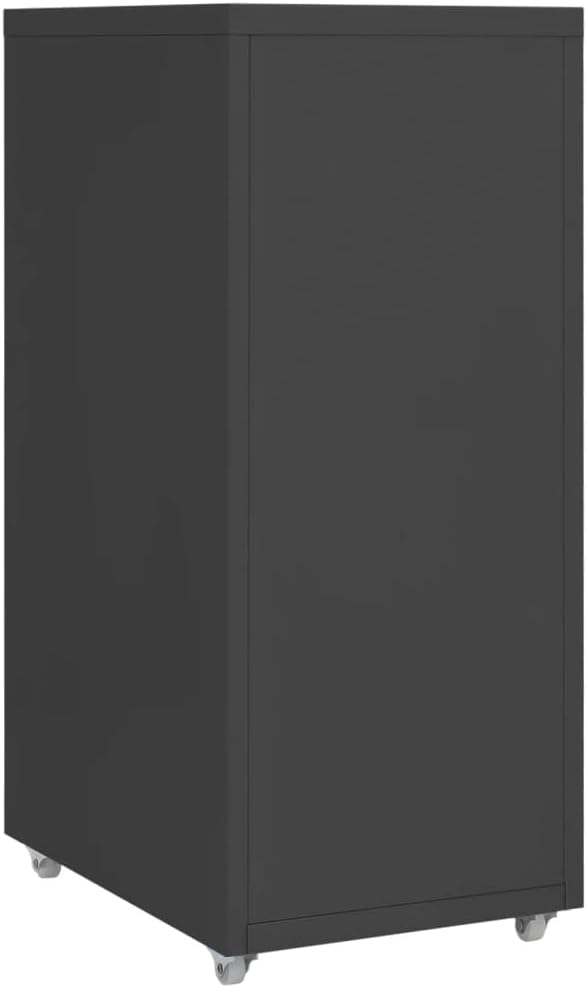 Myheimly Aktenschrank 5 Schubladenmit Rollen Anthrazit 28x41x69cm Aktenschrank mit Rollen Rollcontai
