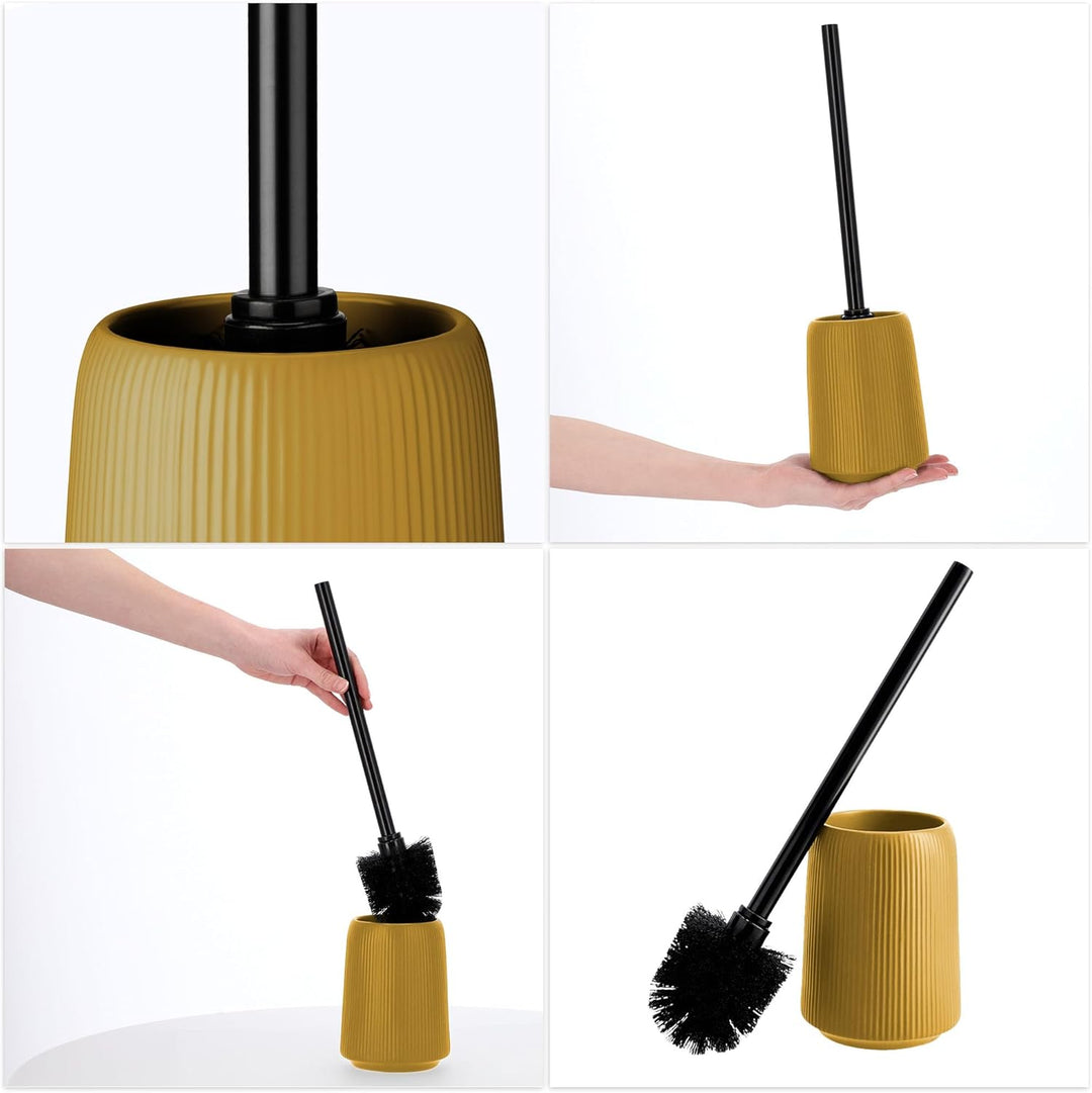 KADAX Badezimmer Zubehör Set, Modernes Badzubehör, Badaccessoires aus Keramik, Bad Accessoires (Gelb