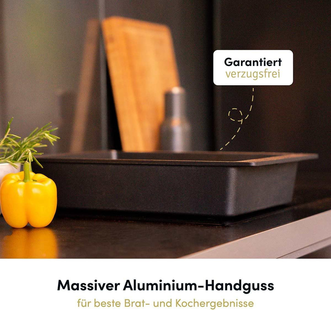 Hoffmann x CALLEkocht Aluminium-Handguss Bräter, 41x26 cm, Anthrazit, Induktionsgeeignet, Backofenfe