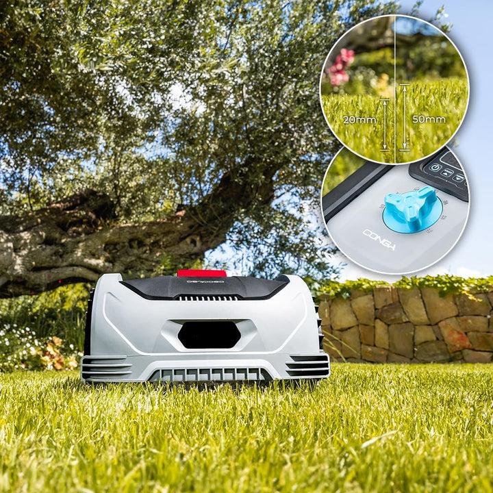 Cecotec Rasenmähroboter mit App Conga Grasshopper 500. Digitaler Brushlessmotor, Flächen von 500 m²,