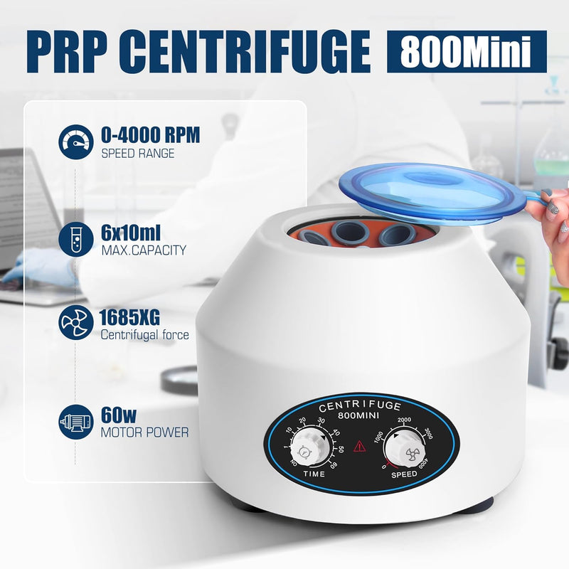 SJ 800min 6 x 10ml PRP-Zentrifuge, Tischzentrifuge mit 2086xg, 4000rpm, 60min Timing Laborzentrifuge